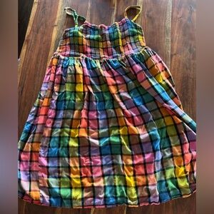 Women’s sugarhill Brighton colorful checked smocked summer dress